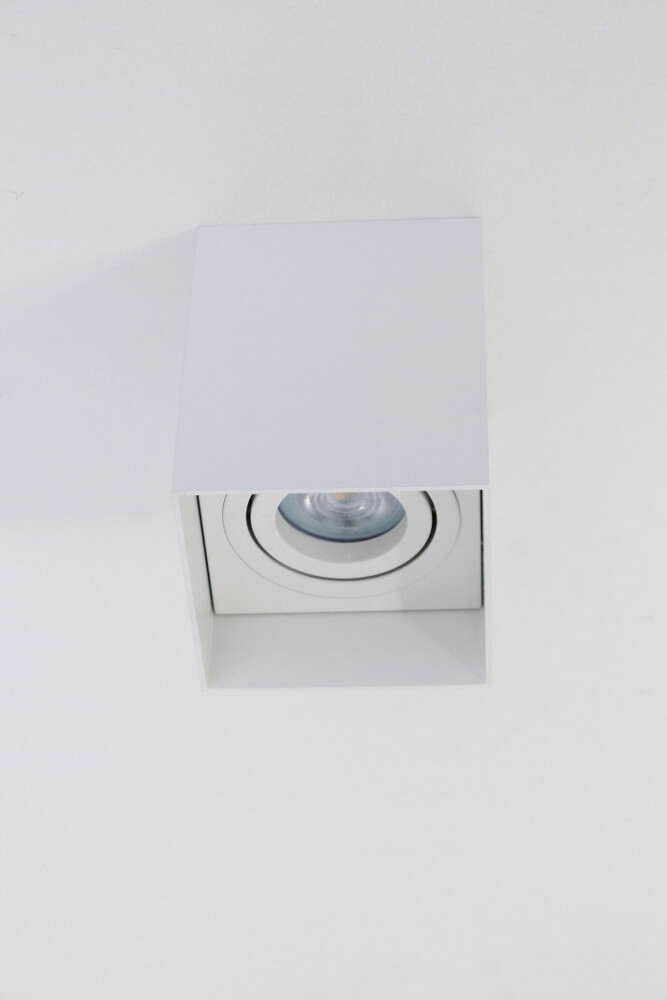 Plafondlamp / Opbouwspot HONAC 1-lichts vierkant | Wit