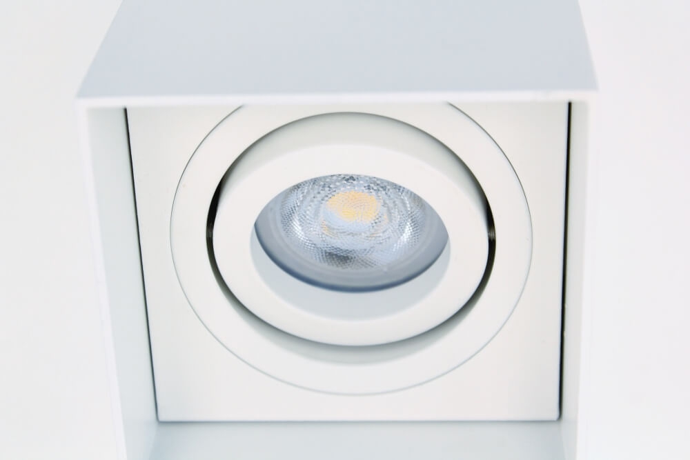 Plafondlamp / Opbouwspot HONAC 1-lichts vierkant | Wit