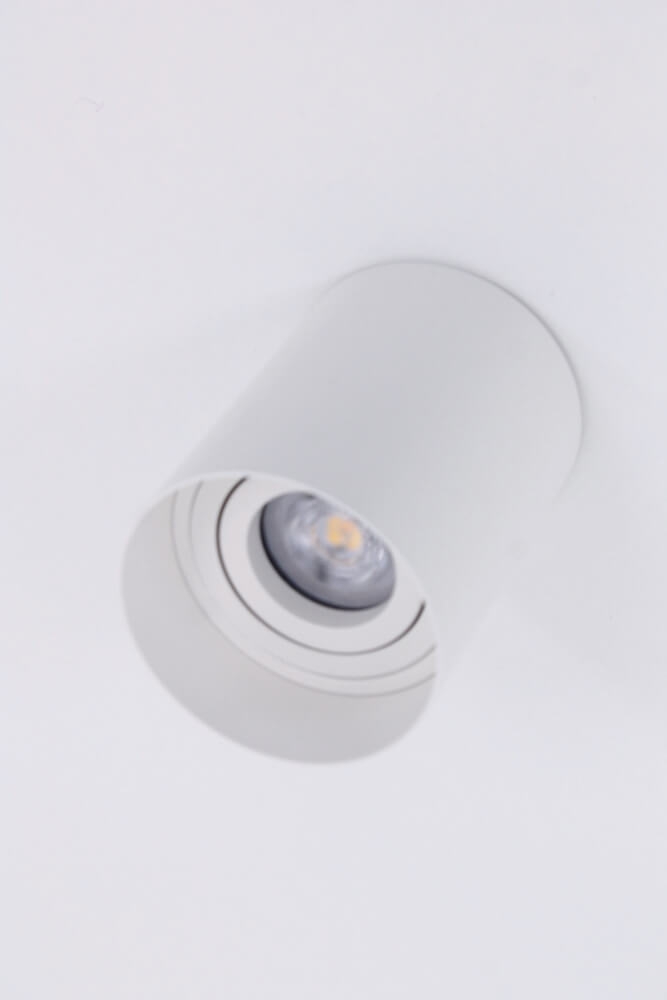 Plafondlamp / Opbouwspot HONAC 1-lichts rond | Wit