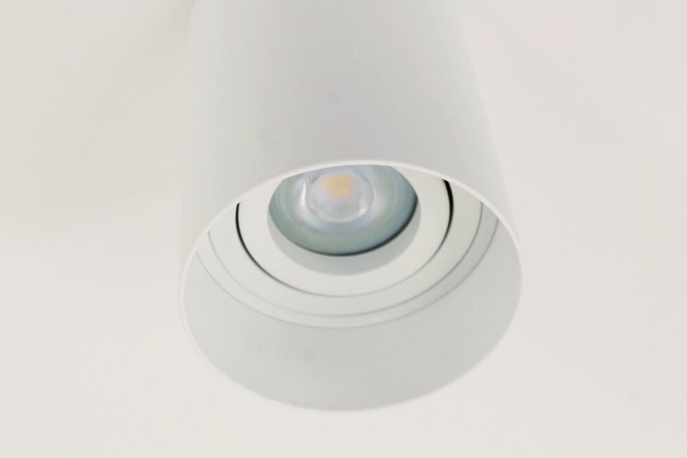Plafondlamp / Opbouwspot HONAC 1-lichts rond | Wit