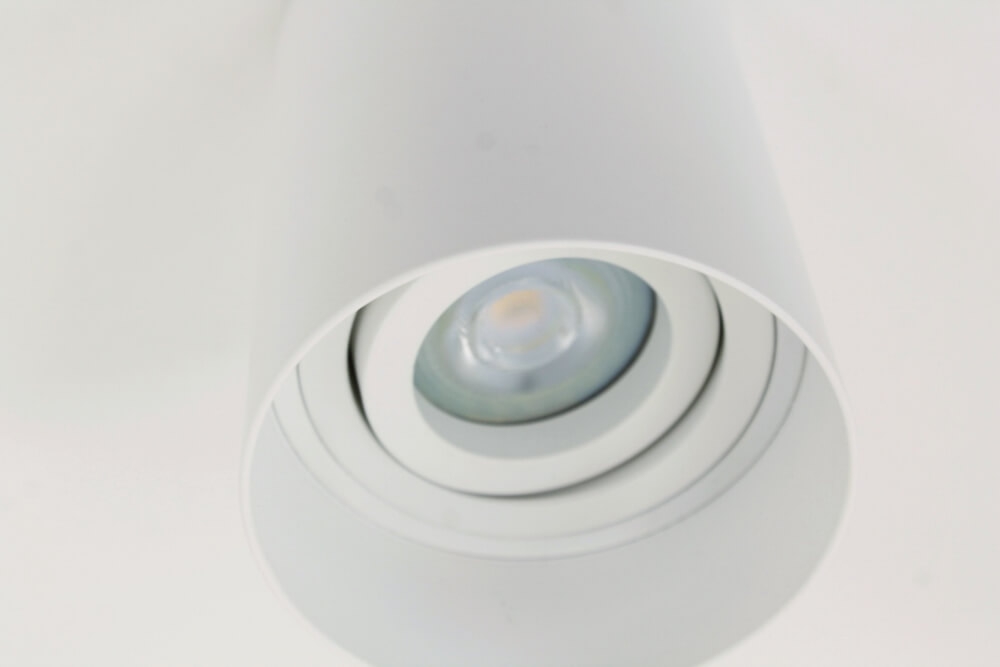 Plafondlamp / Opbouwspot HONAC 1-lichts rond | Wit