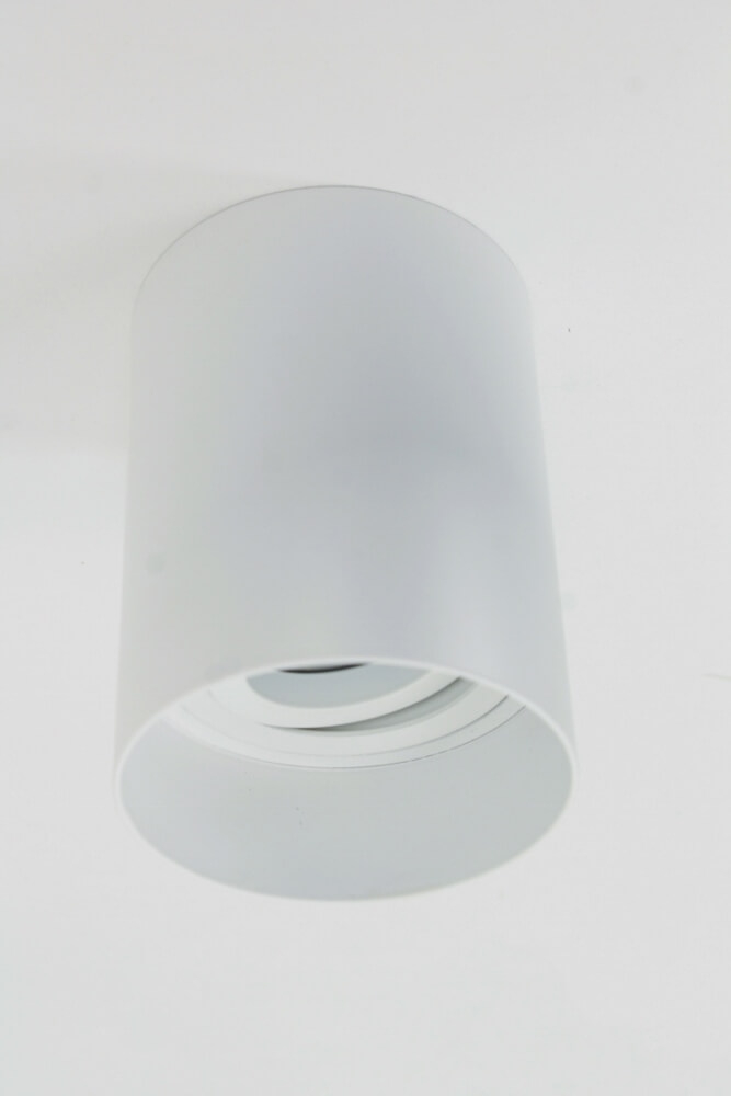 Plafondlamp / Opbouwspot HONAC 1-lichts rond | Wit