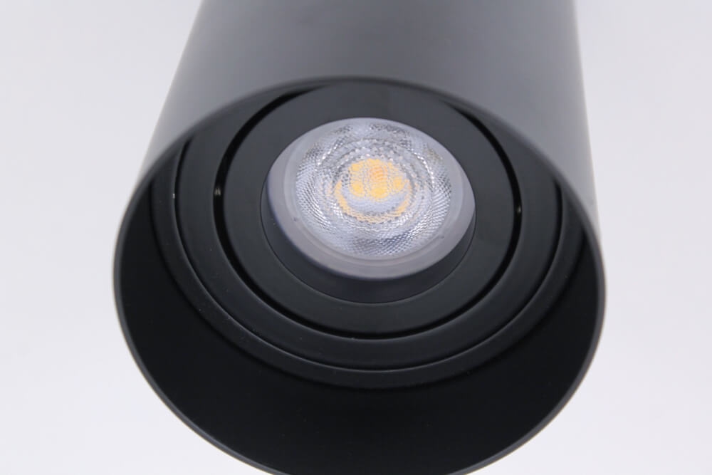 Plafondlamp / Opbouwspot HONAC 1-lichts rond | Zwart