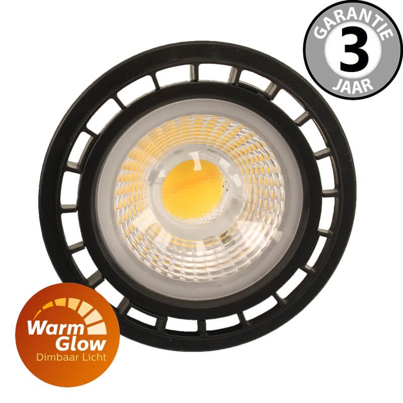LEDlamp AR111 12W (=75W) GU10 zwart | Warmglow dimbaar
