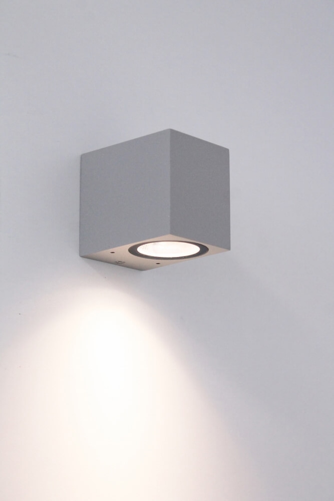 Buitenlamp / Wandlamp ZORA LED 1-lichts vierkant | Betongrijs