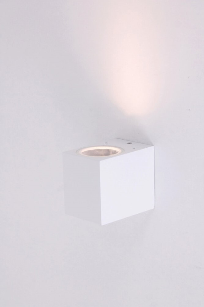 Buitenlamp / Wandlamp ZORA LED 1-lichts vierkant | Wit