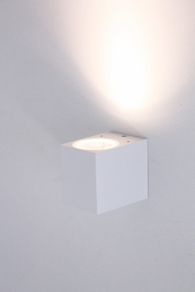 Buitenlamp / Wandlamp ZORA LED 1-lichts vierkant | Wit