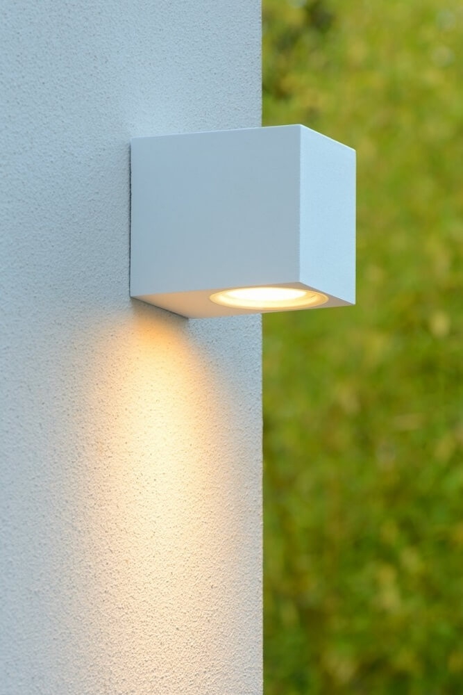 Buitenlamp / Wandlamp ZORA LED 1-lichts vierkant | Wit