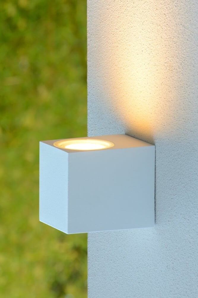 Buitenlamp / Wandlamp ZORA LED 1-lichts vierkant | Wit