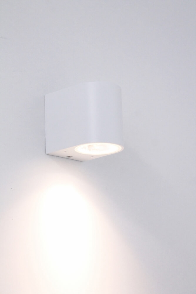 Buitenlamp / Wandlamp ZORA LED 1-lichts rond | Wit