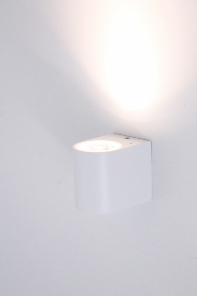 Buitenlamp / Wandlamp ZORA LED 1-lichts rond | Wit