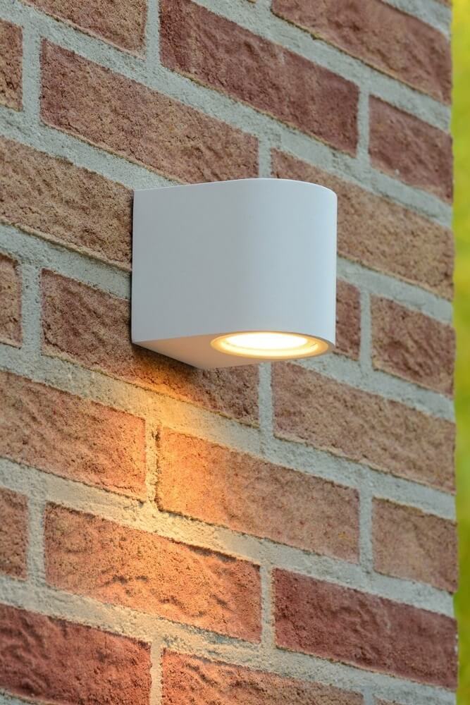 Buitenlamp / Wandlamp ZORA LED 1-lichts rond | Wit