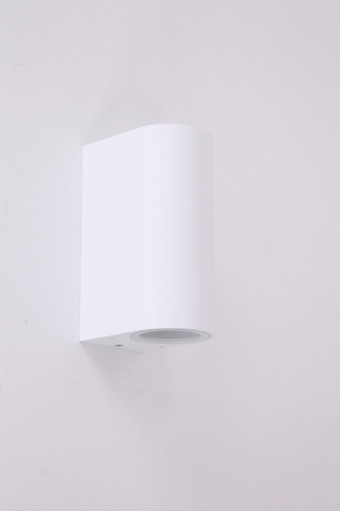 Buitenlamp / Wandlamp ZORA LED 2-lichts rond | Wit