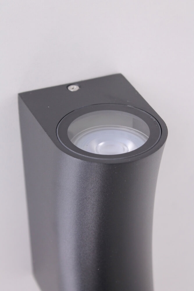 Buitenlamp / Wandlamp ZORA LED 2-lichts gebogen | Zwart