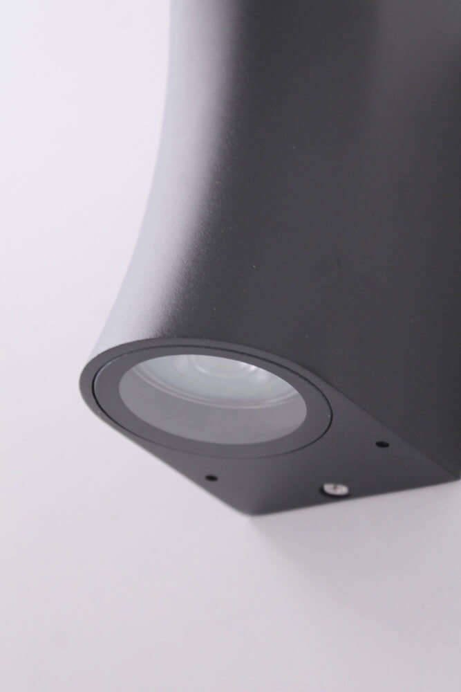 Buitenlamp / Wandlamp ZORA LED 2-lichts gebogen | Zwart