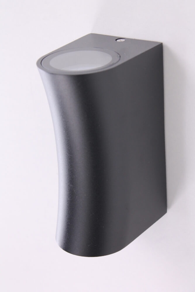 Buitenlamp / Wandlamp ZORA LED 2-lichts gebogen | Zwart
