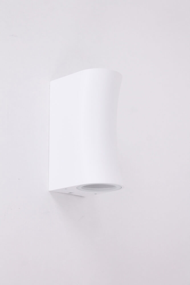Buitenlamp / Wandlamp ZORA LED 2-lichts gebogen | Wit