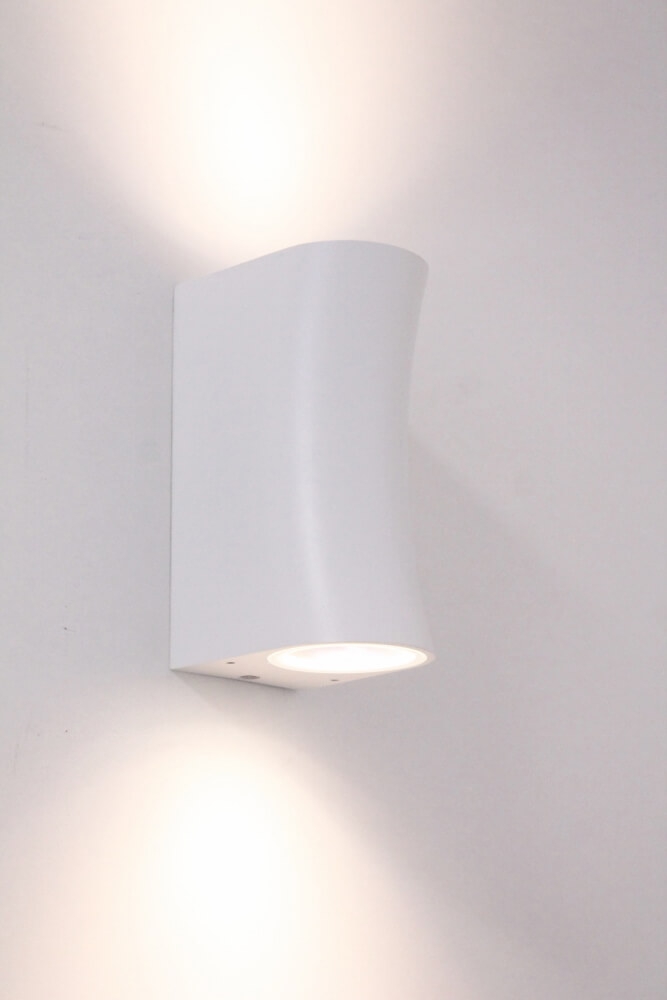 Buitenlamp / Wandlamp ZORA LED 2-lichts gebogen | Wit