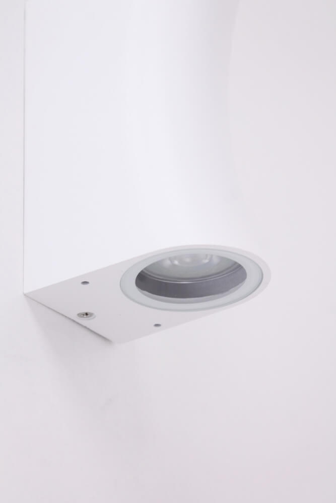Buitenlamp / Wandlamp ZORA LED 2-lichts gebogen | Wit