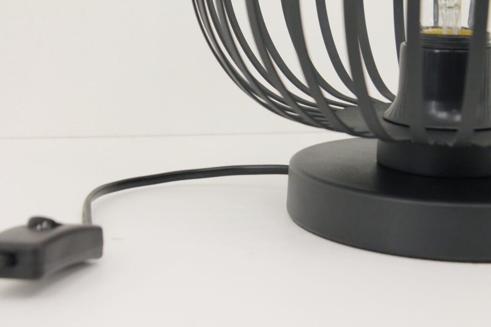 Sierlijke draad tafellamp BOLERO zwart | Ø 25 cm