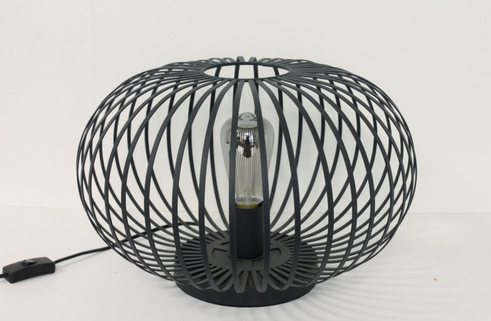 Sierlijke draad tafellamp BOLERO zwart | Ø 40 cm