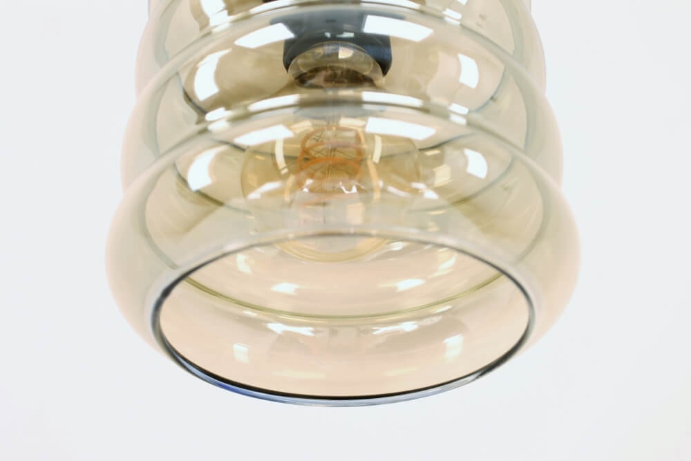 Los glas TINO smoke fumé | Ribbel Ø 10 cm