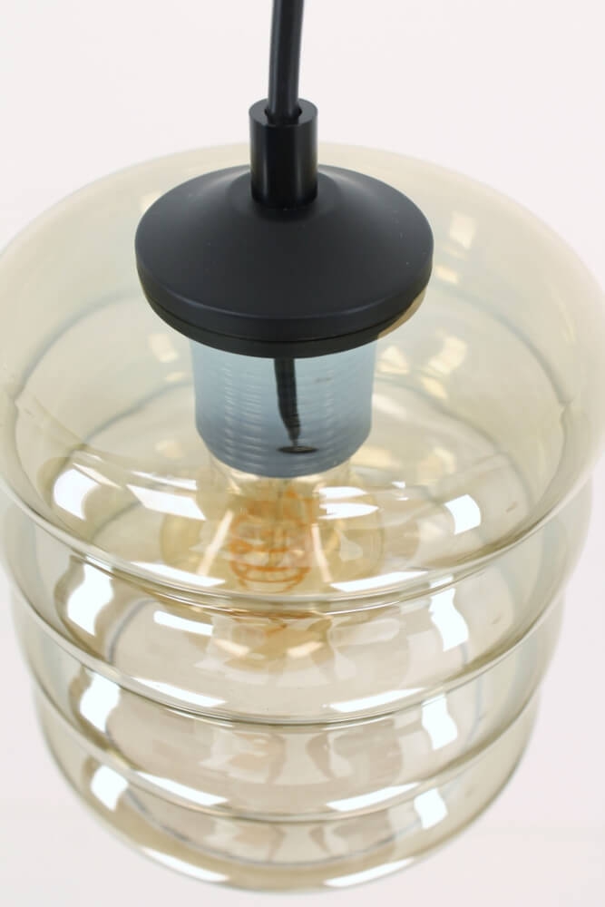 Los glas TINO smoke fumé | Ribbel Ø 10 cm