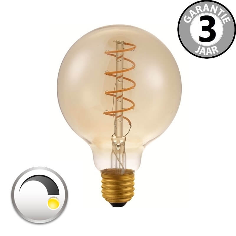 BOLD globe 80mm CURVE GOLD DECO 4 watt LED E27 dimbaar