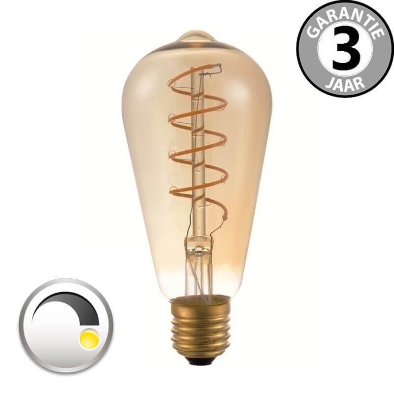 BOLD Rustika CURVE GOLD DECO 4 watt LED E27 dimbaar
