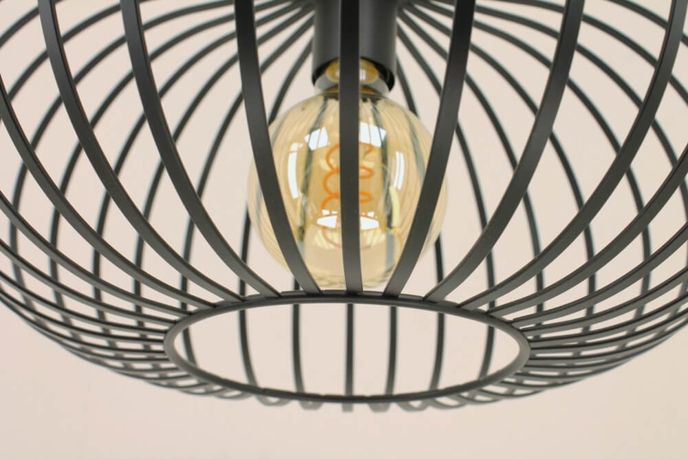Sierlijke draad hanglamp BOLERO zwart | Ø 40 cm