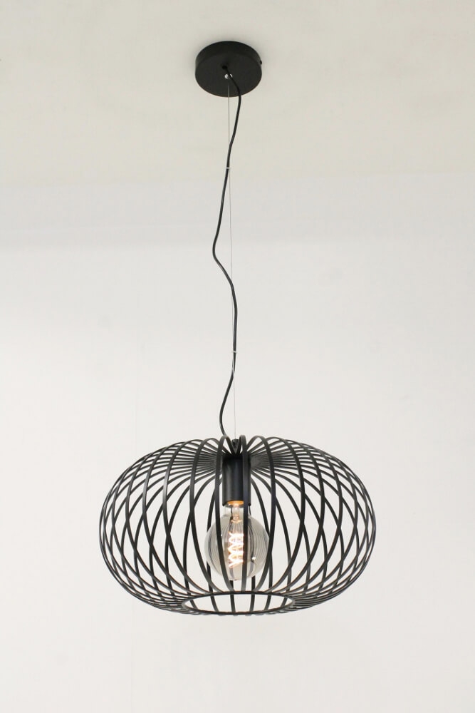 Sierlijke draad hanglamp BOLERO zwart | Ø 40 cm