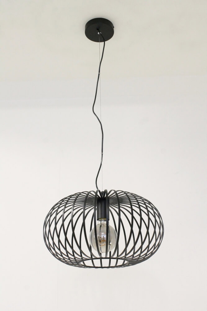 Sierlijke draad hanglamp BOLERO zwart | Ø 40 cm