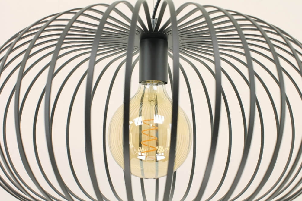 Sierlijke draad hanglamp BOLERO zwart | Ø 50 cm