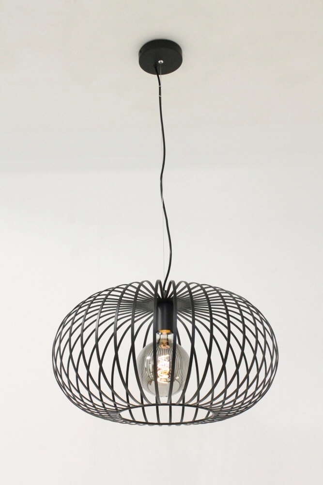 Sierlijke draad hanglamp BOLERO zwart | Ø 50 cm