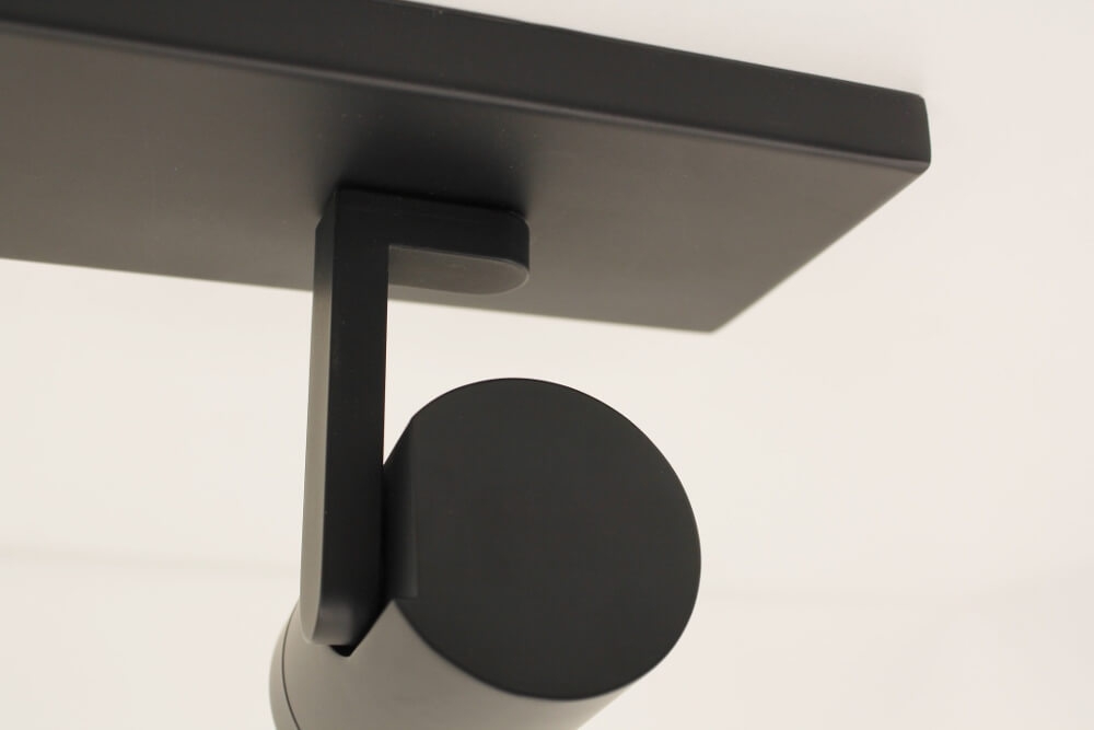 Stijlvolle strakke 2-lichts opbouwspot SCOOP balk | Zwart