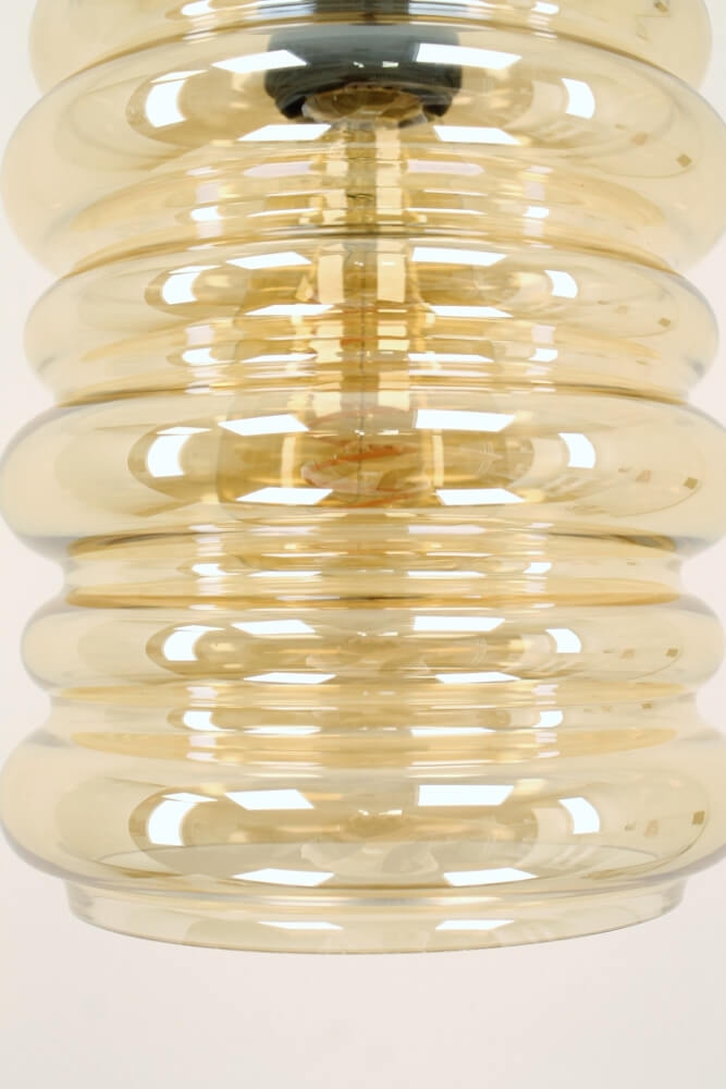 Zwarte hanglamp CLUSTER GOLD 3-lichts balk 100 cm | Ribbel