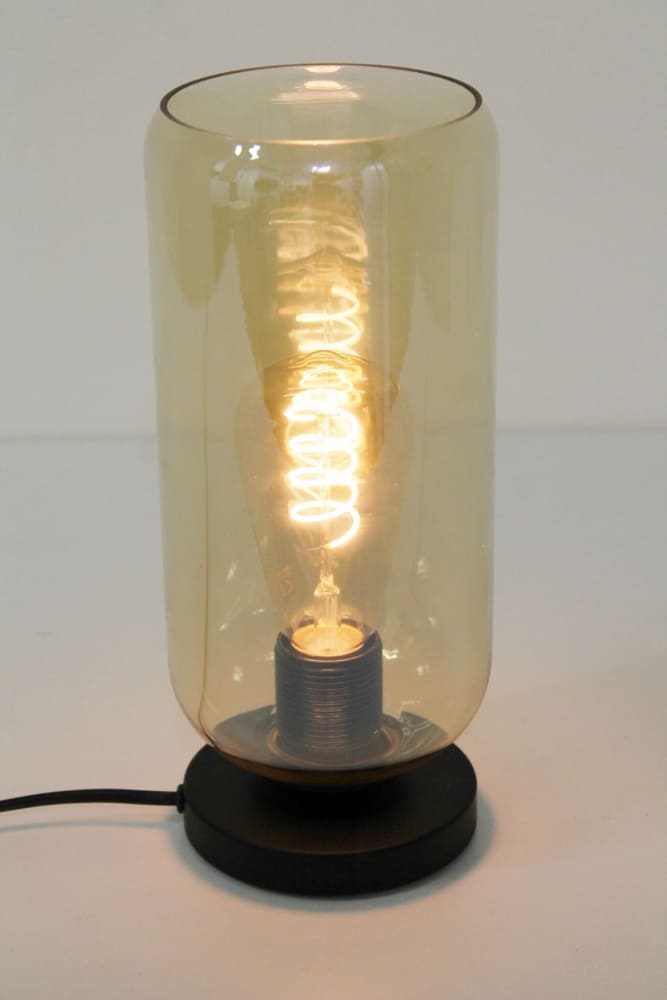Zwarte lage tafellamp CLUSTER GOLD | Cilinder
