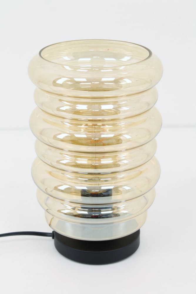 Zwarte lage tafellamp CLUSTER GOLD | Ribbel