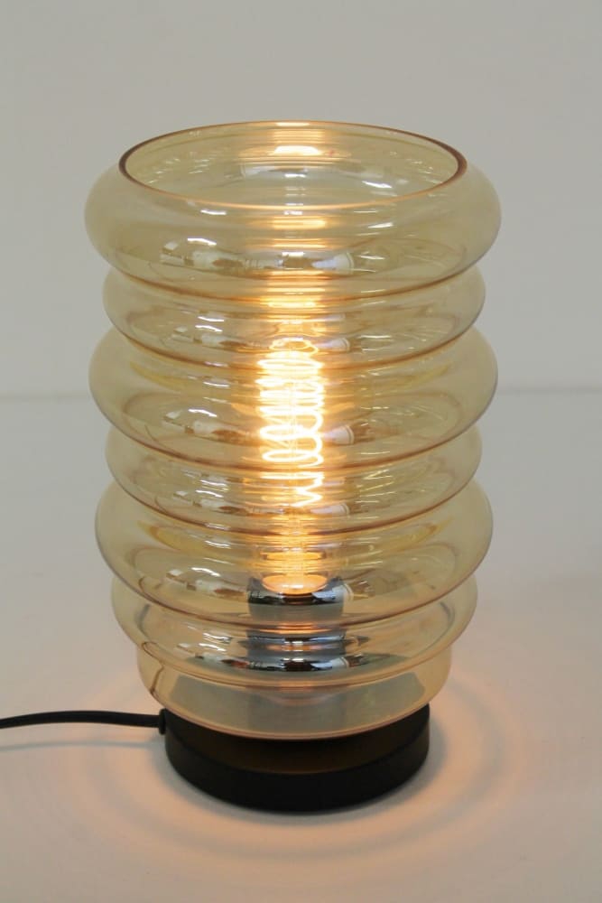 Zwarte lage tafellamp CLUSTER GOLD | Ribbel