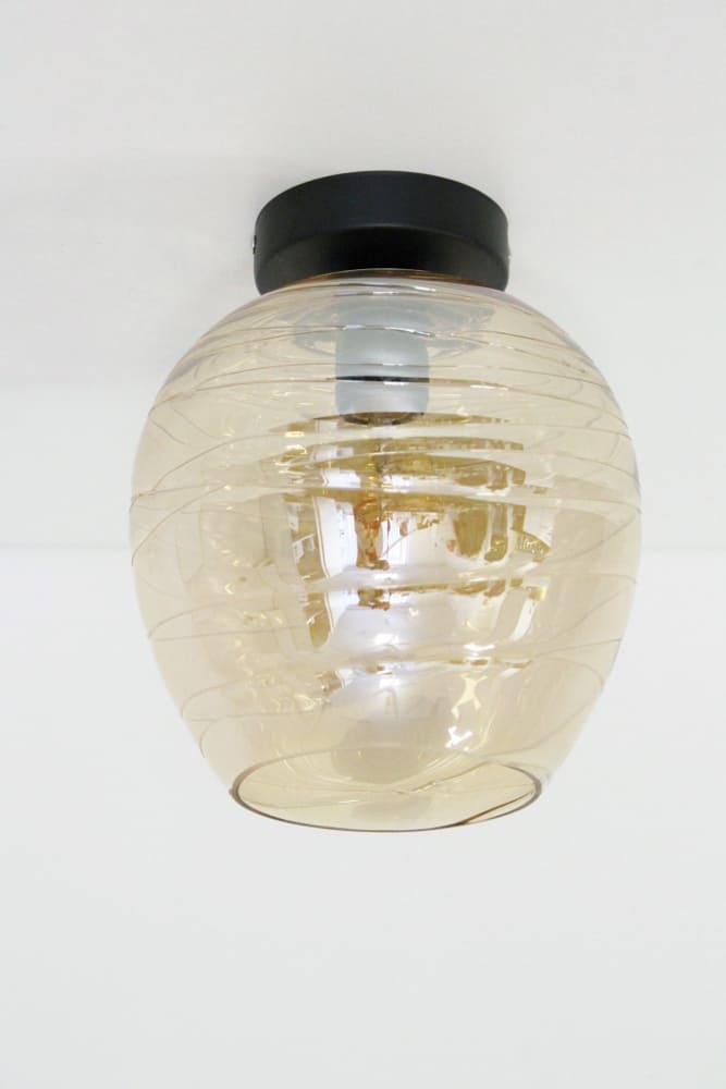 Zwarte korte plafondlamp CLUSTER GOLD 1-lichts | Appel