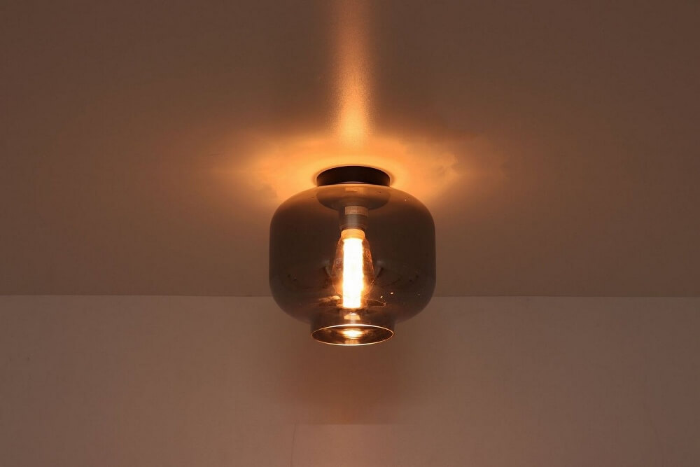 Zwarte korte plafondlamp EEFF smoke zwart | Bloc Ø 24 cm
