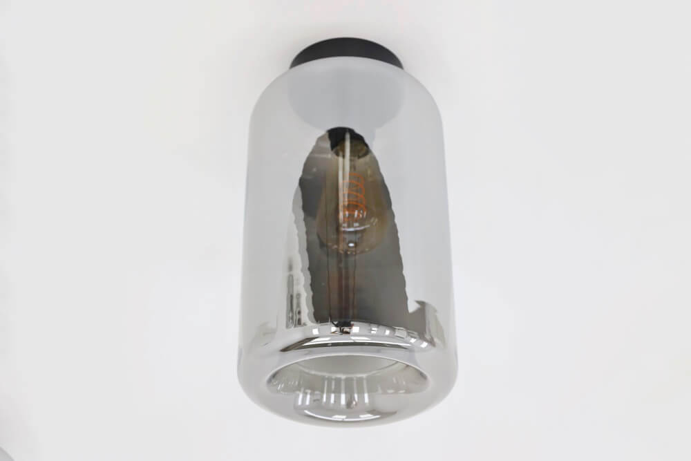 Zwarte korte plafondlamp EEFF smoke zwart | Long Ø 18 cm
