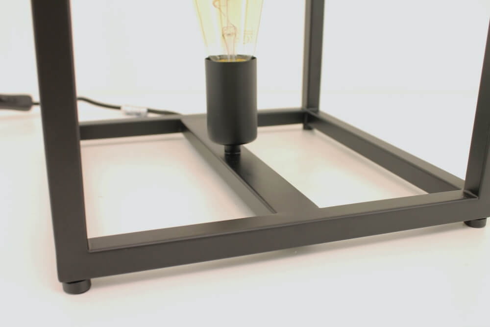 Strak metalen frame tafellamp KOLOS XL | Zwart