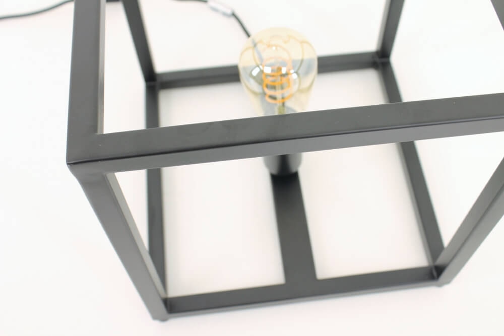Strak metalen frame tafellamp KOLOS XL | Zwart