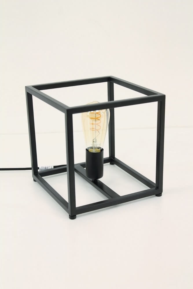 Strak metalen frame tafellamp KOLOS | Zwart
