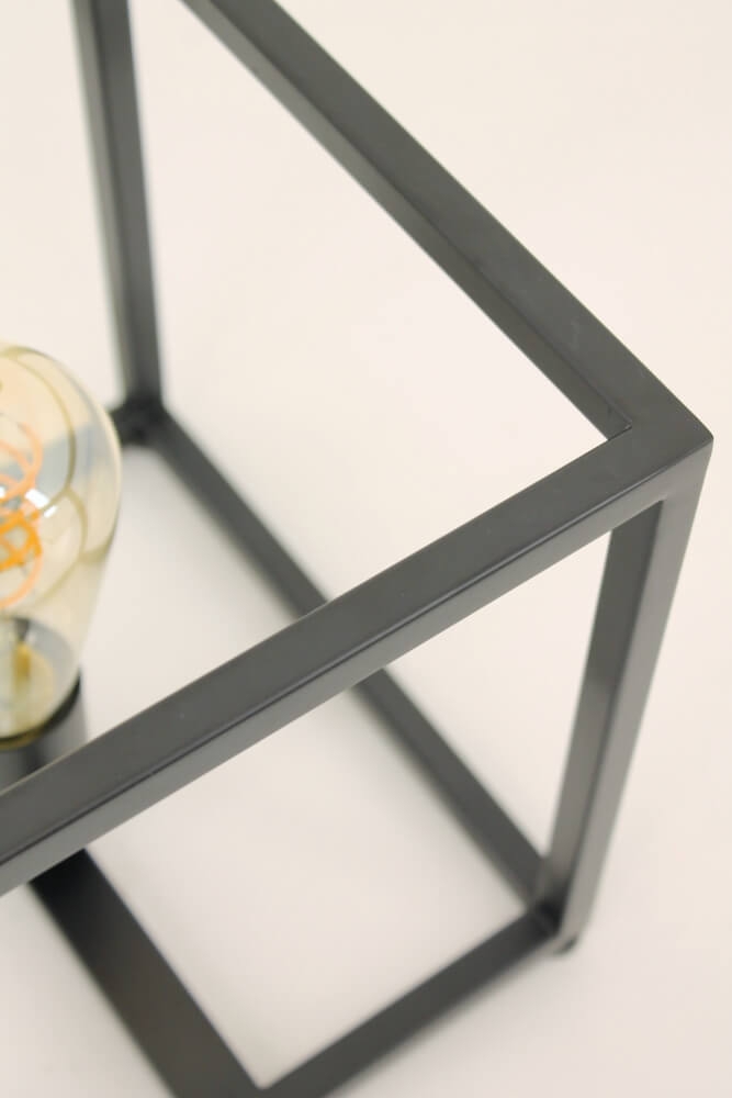 Strak metalen frame tafellamp KOLOS | Zwart