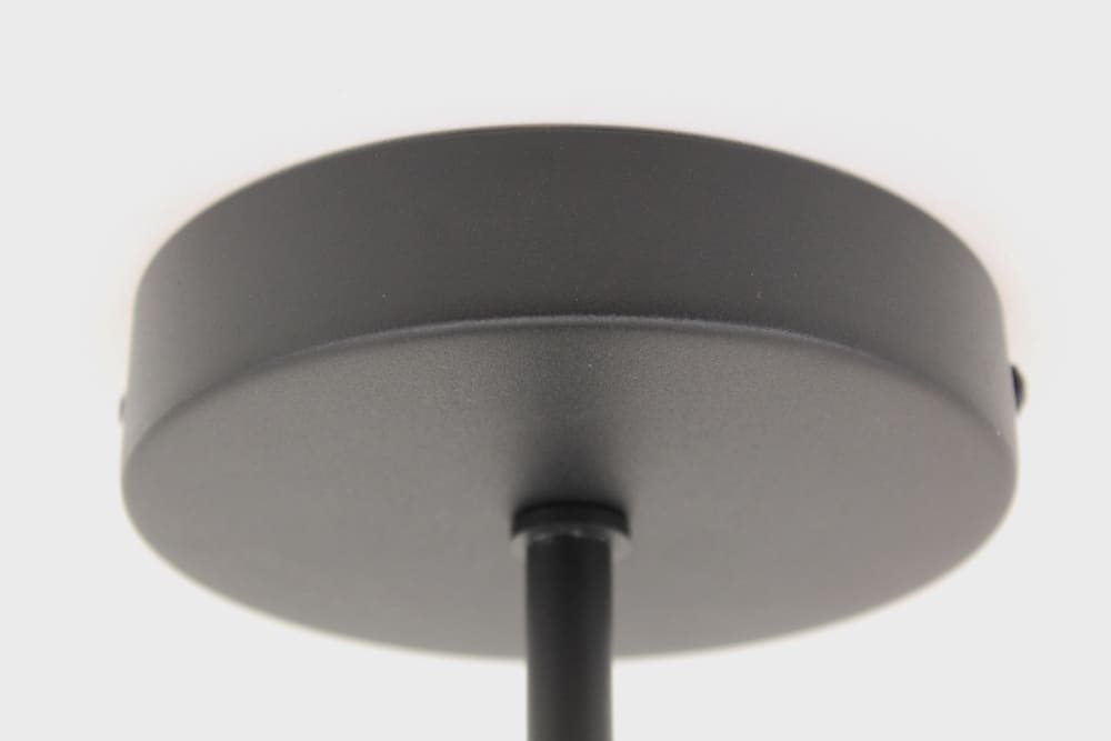 Losse 1-lichts zwarte plafondlamp met stang | zonder glas of kap