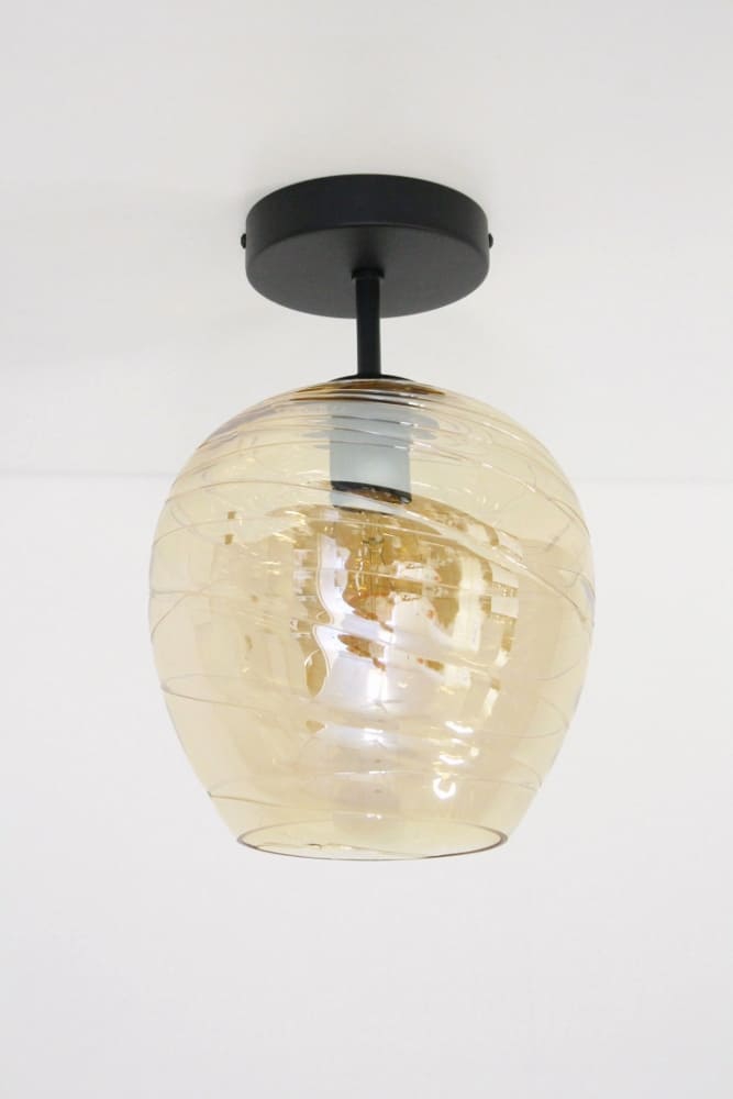 Zwarte plafondlamp CLUSTER GOLD 1-lichts | Appel