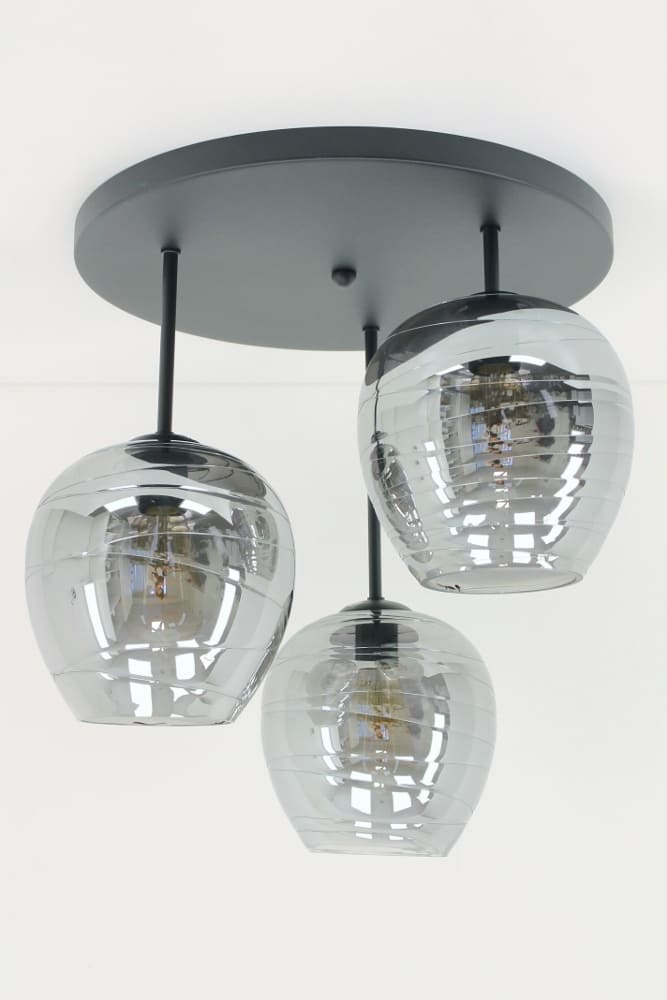 Zwarte plafondlamp CLUSTER SMOKE 3-lichts | Appel
