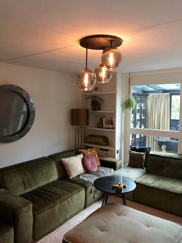 Zwarte plafondlamp CLUSTER SMOKE 3-lichts | Appel